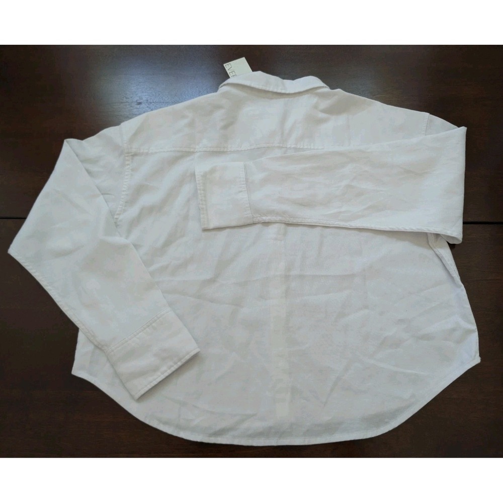 Faherty Brand Women Size Sm White Stretch Oxford Cropped Button Down Shirt NWT - Picture 6 of 9